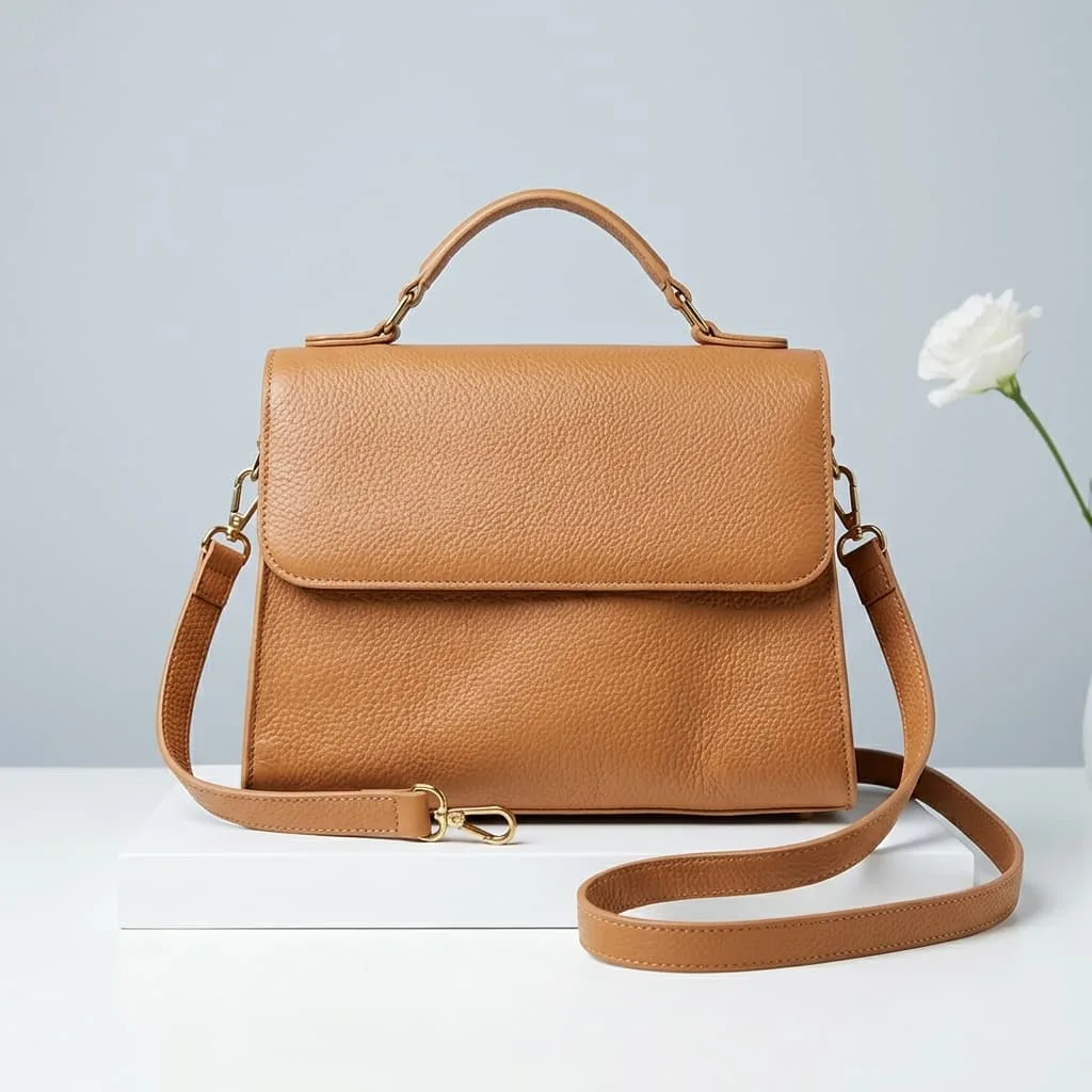 Premium Cow Leather Ladies Bag - Camel Brown Edition