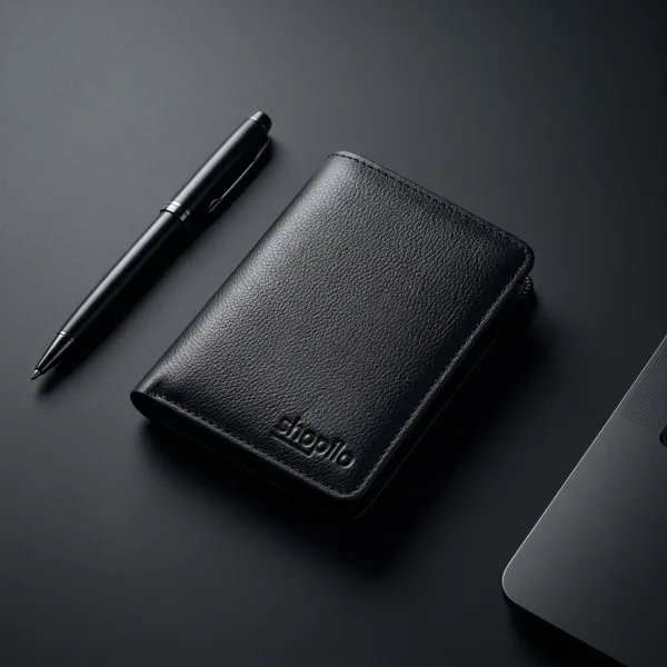 Genuine Leather Loop Short Wallet – Black
